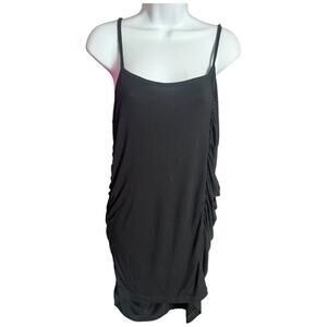 Free People Beach low back dress black spaghetti strap ruched sides Small NWOT
